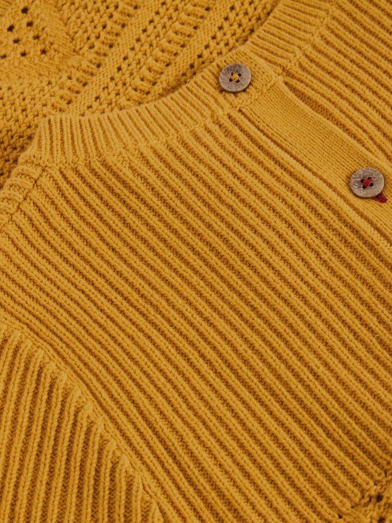 STITCHY KNITTED TEE in MID YELLOW - FLAT DETAIL