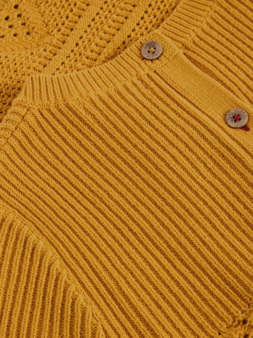 STITCHY KNITTED TEE in MID YELLOW - FLAT DETAIL