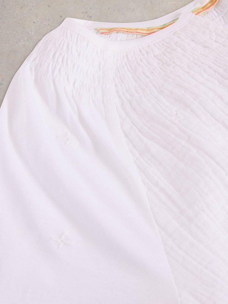 LUELLA NOTCH NECK TOP in BRIL WHITE - FLAT DETAIL