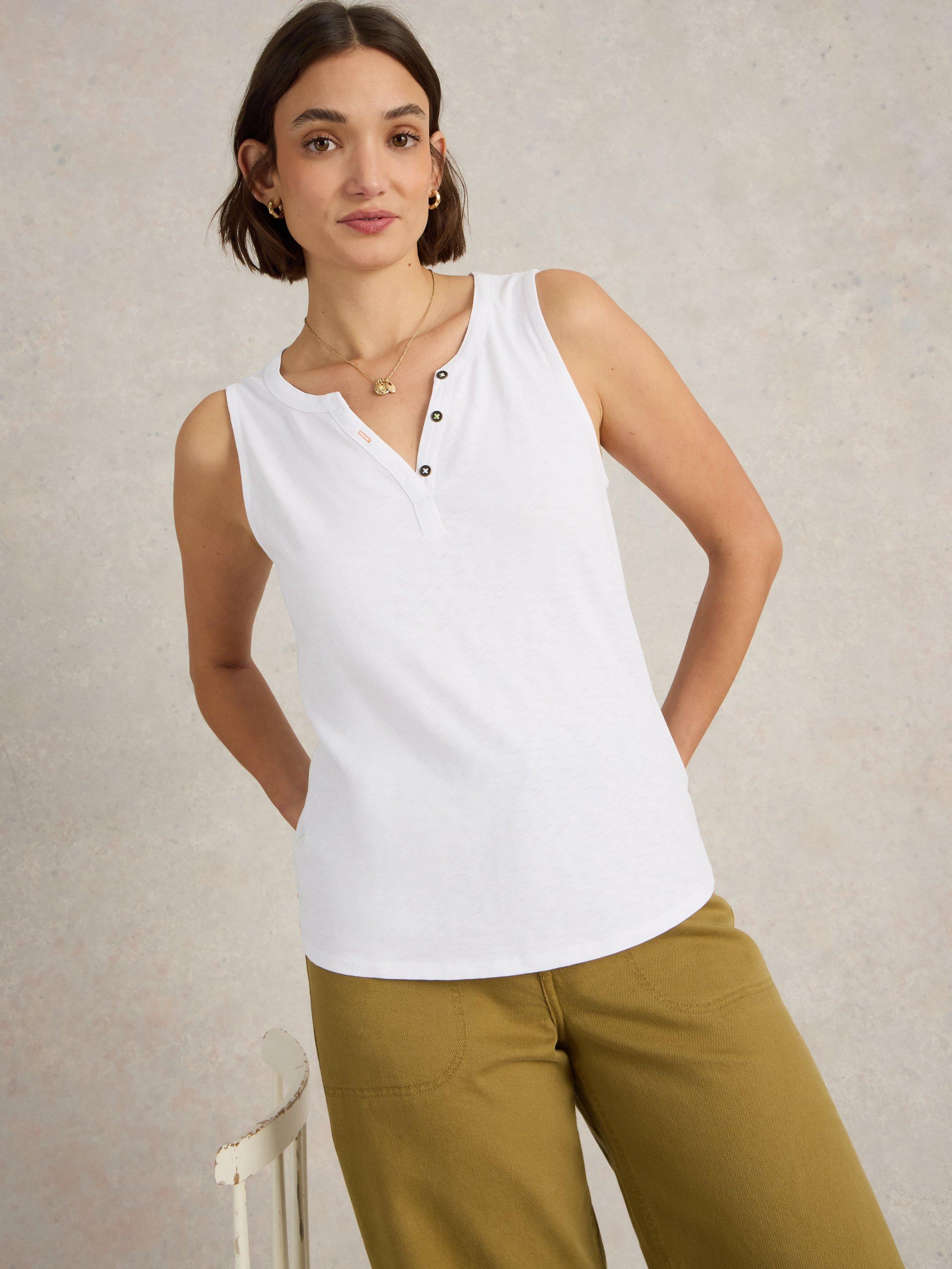 LOLA VEST in BRILLIANT WHITE | White Stuff