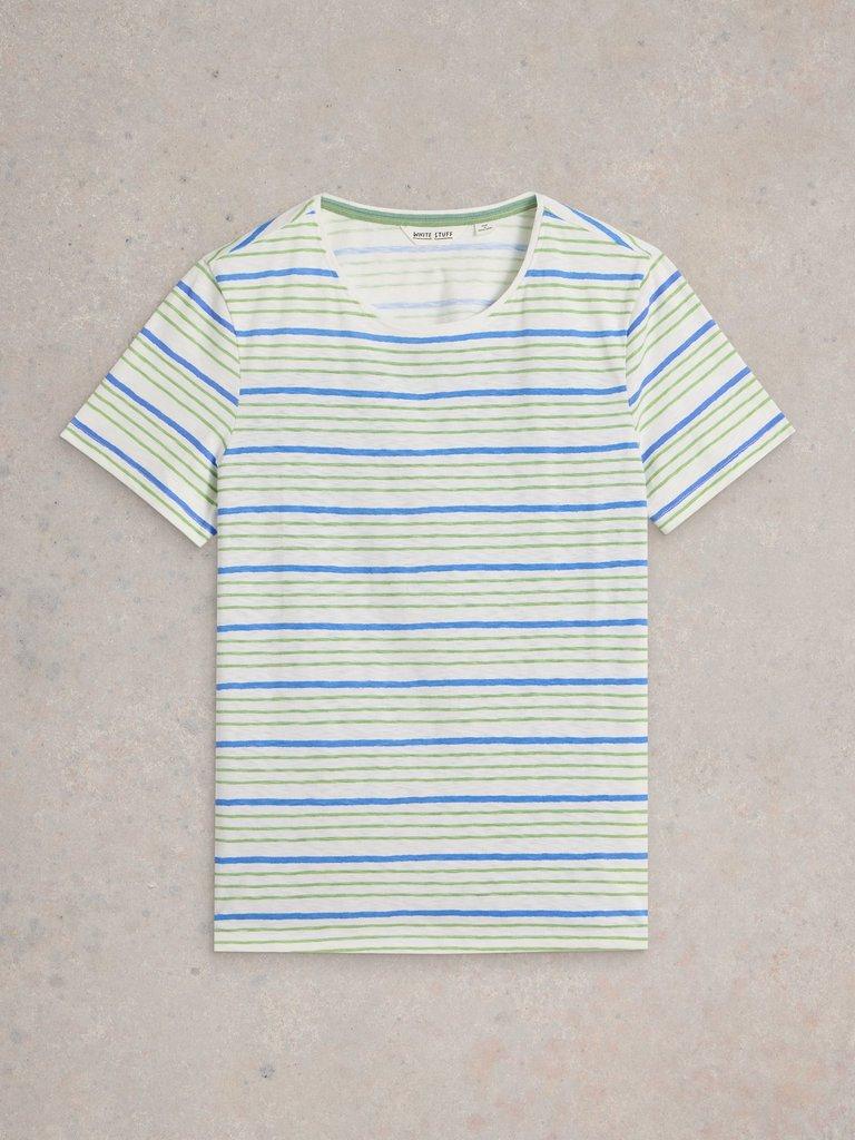 ABBIE MIX TEE in BLUE MLT - FLAT FRONT