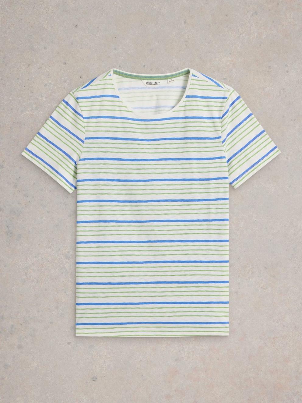 ABBIE MIX TEE in BLUE MLT - FLAT FRONT