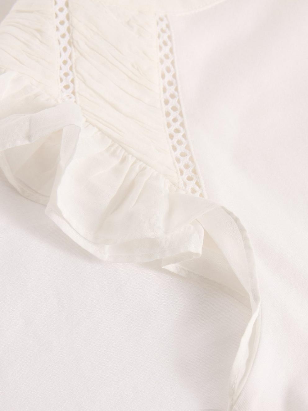 PAIGE FRILL MIX TOP in BRIL WHITE - FLAT DETAIL