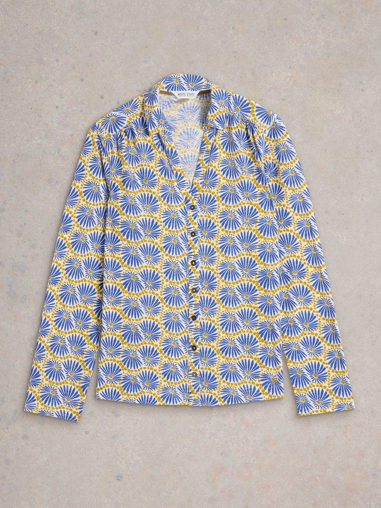 ANNIE JERSEY MID SLEEVE SHIRT in WHITE PR - FLAT FRONT