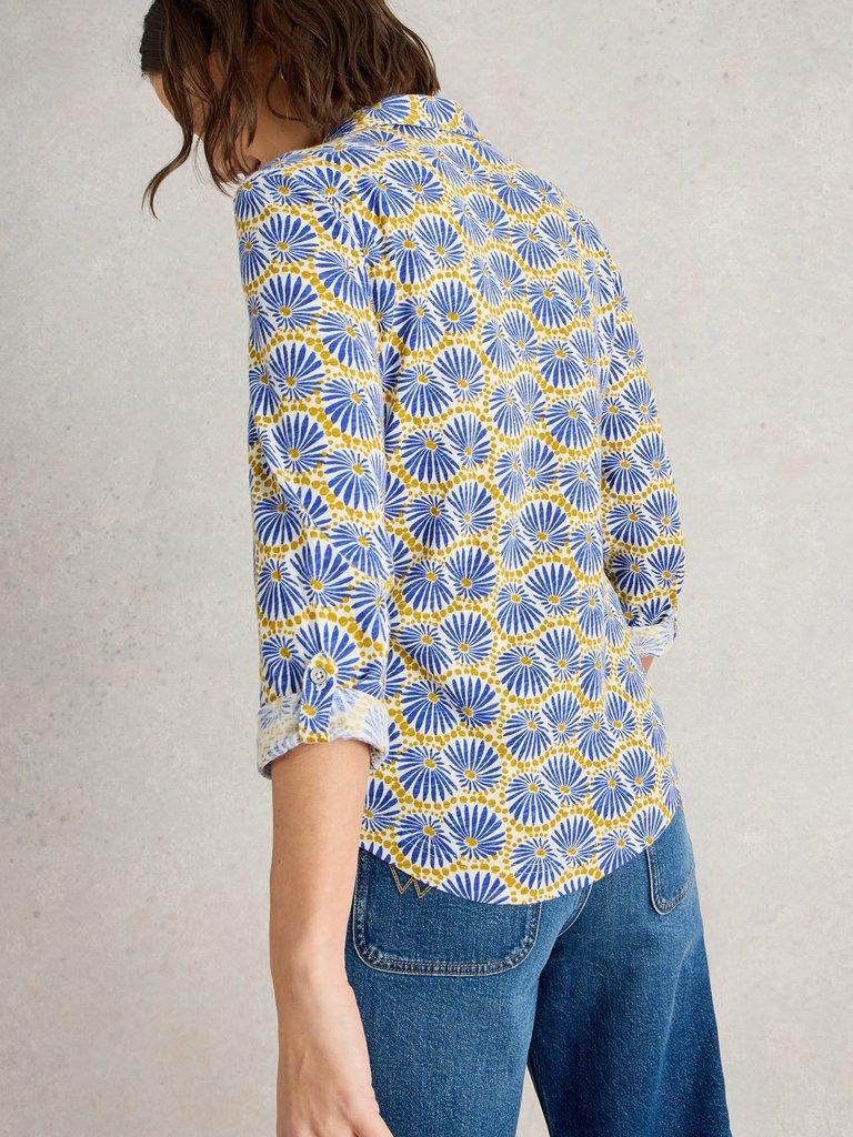 ANNIE JERSEY MID SLEEVE SHIRT in WHITE PR - MODEL BACK