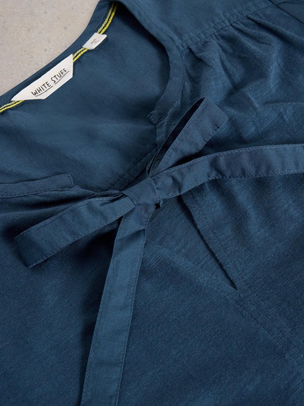 GINA TIE TOP in FR NAVY - FLAT DETAIL