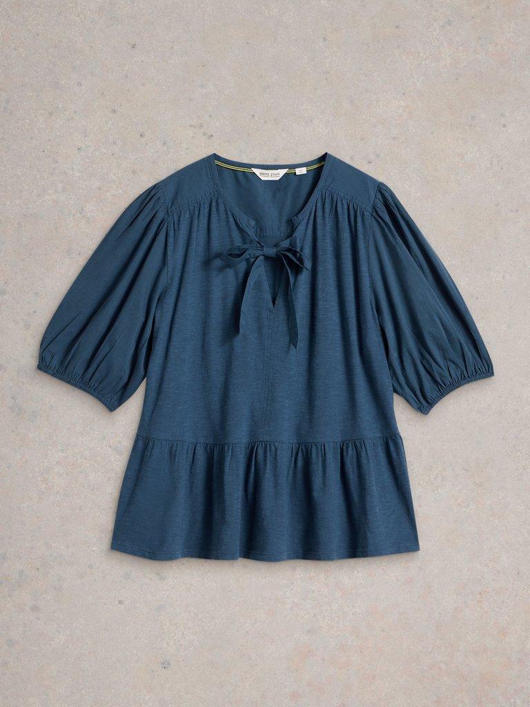 GINA TIE TOP in FR NAVY - FLAT FRONT