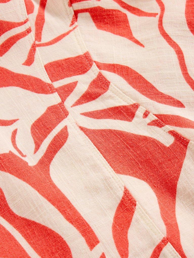 SARA CREW NECK TIE HEM TOP in CORAL PR - FLAT DETAIL