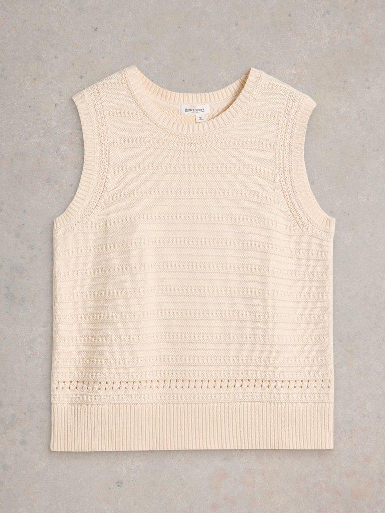 STITCHY COTTON TANK in PALE IVORY - FLAT FRONT