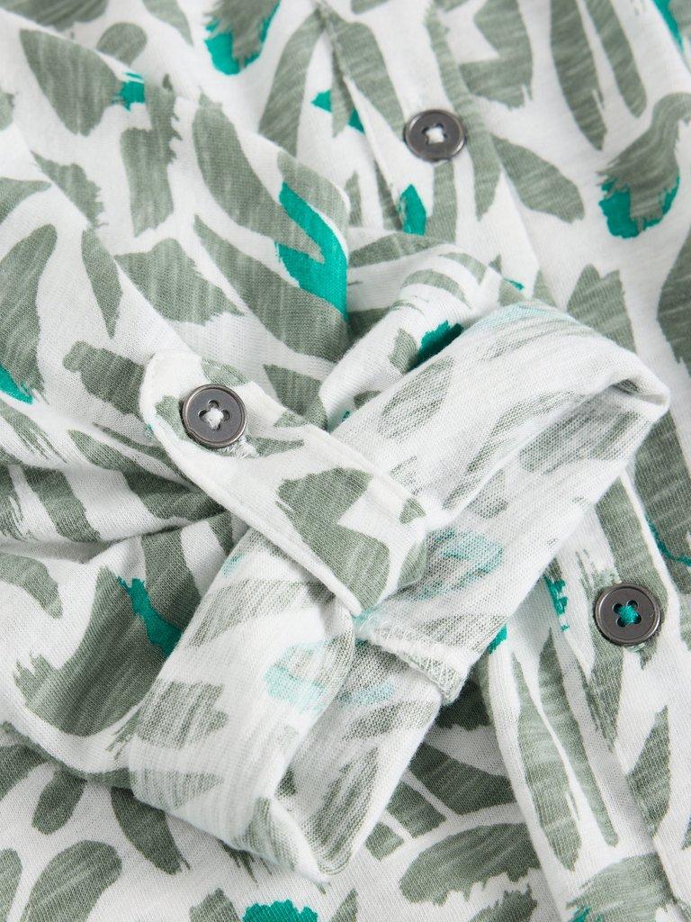 ANNIE LONG SLEEVE JERSEY SHIRT in GREEN MLT - FLAT DETAIL