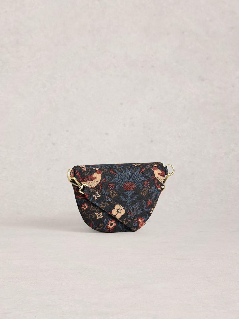 Mini Sebby Jacquard Bag in NAVY MULTI - FLAT BACK