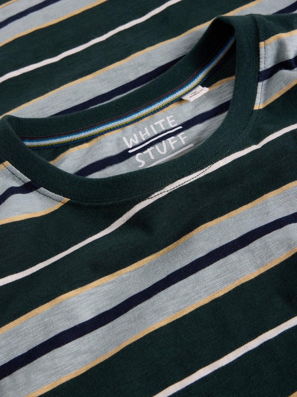 Abersoch Stripe Tee in NAVY MULTI - FLAT DETAIL