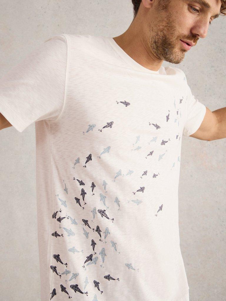 Swimming Fish Graphic Tee in WHITE PR - LIFESTYLE