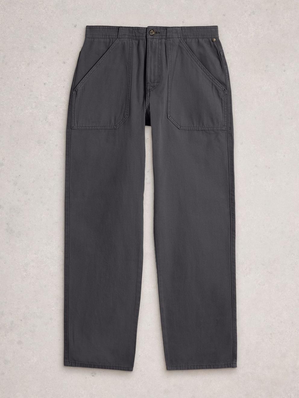 Crantock Utility Trouser in DK GREY - FLAT FRONT