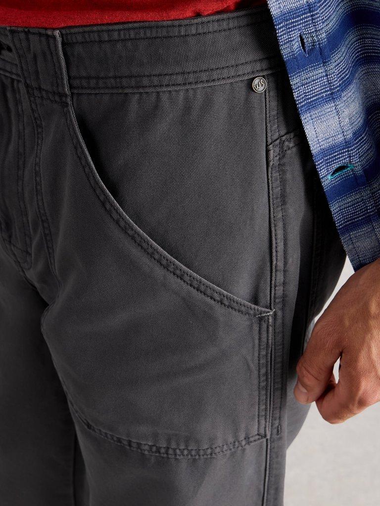 Crantock Utility Trouser in DK GREY - MODEL DETAIL