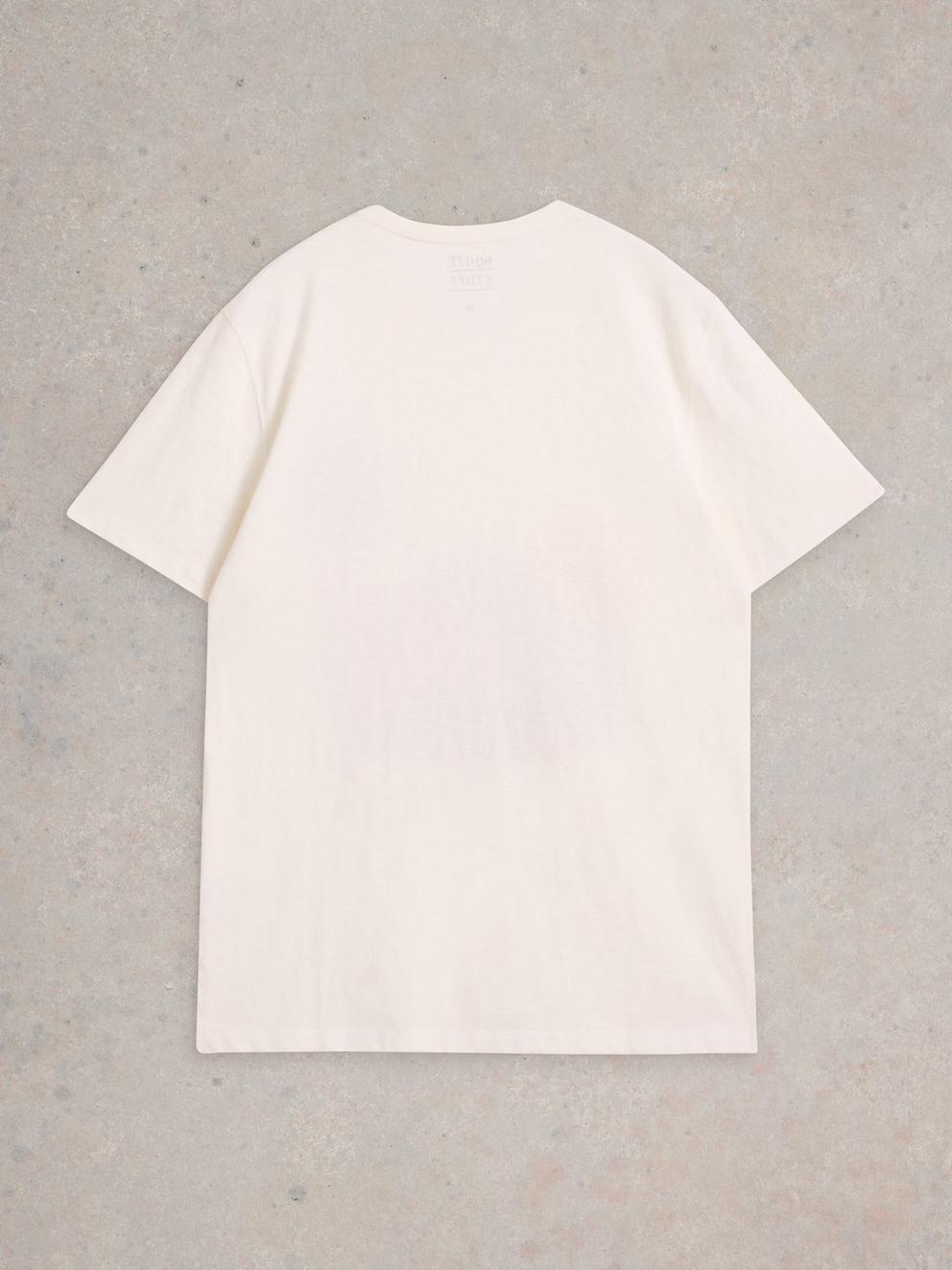 Palm Springs Crew Neck Graphic Tee in WHITE PR - FLAT BACK