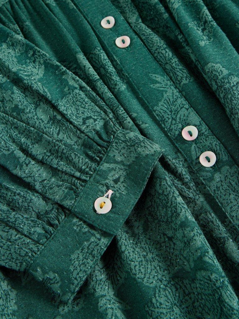Phoebe Midi Dress in TEAL PR - FLAT DETAIL