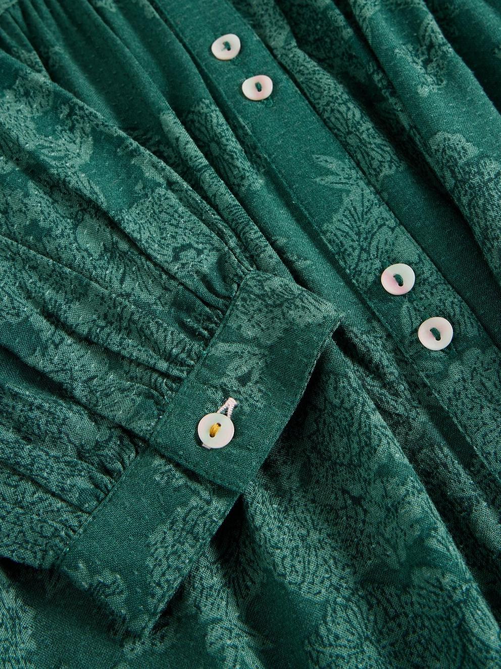 Phoebe Midi Dress in TEAL PR - FLAT DETAIL