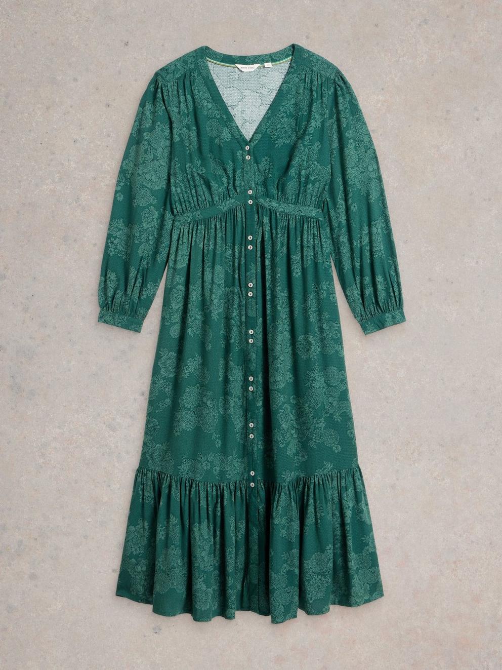 Phoebe Midi Dress in TEAL PR - FLAT FRONT