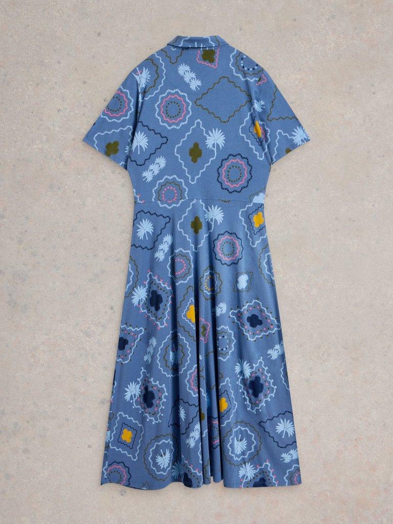 Pia Jersey Shirt Dress in BLUE PR - FLAT BACK