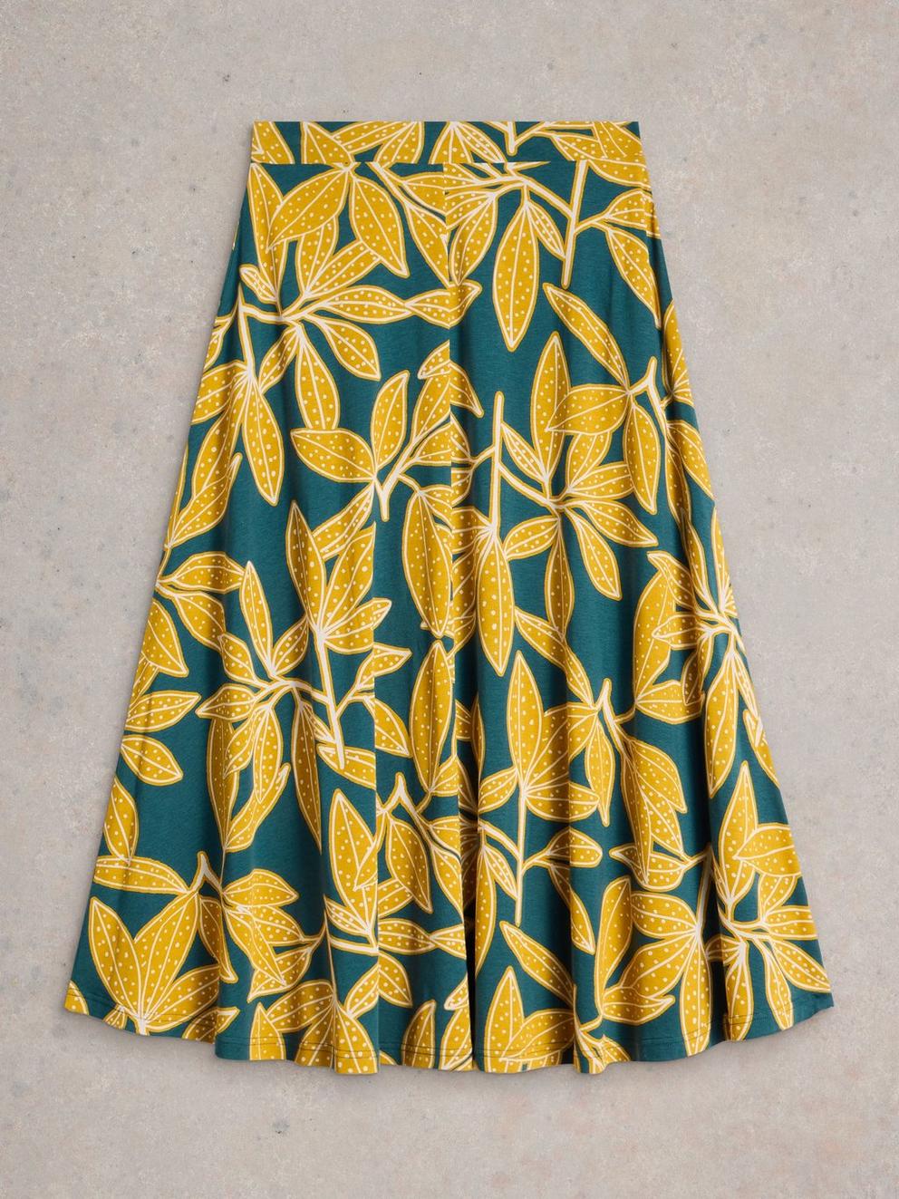 Jane Jersey Maxi Skirt in TEAL PR - FLAT BACK