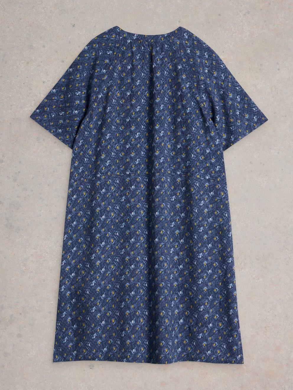 Cora Shift Dress in BLUE PR - FLAT BACK