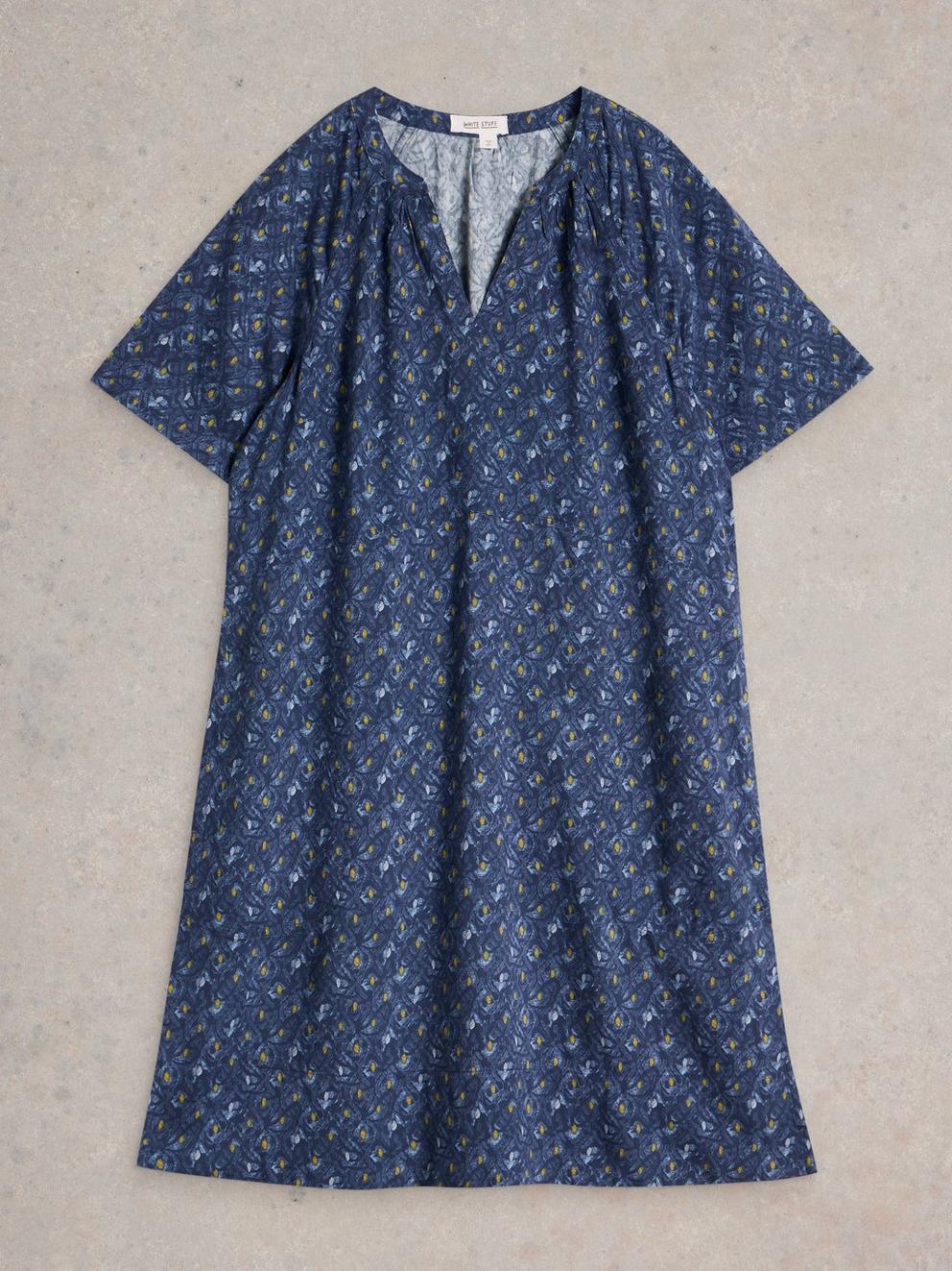 Cora Shift Dress in BLUE PR - FLAT FRONT