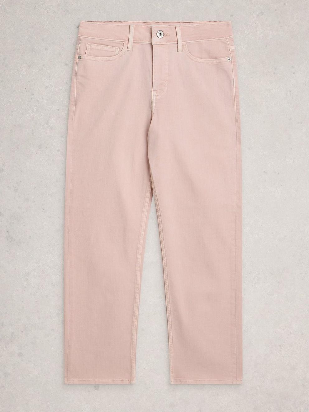 Blake Straight Jean Cropped in LGT PINK - FLAT FRONT