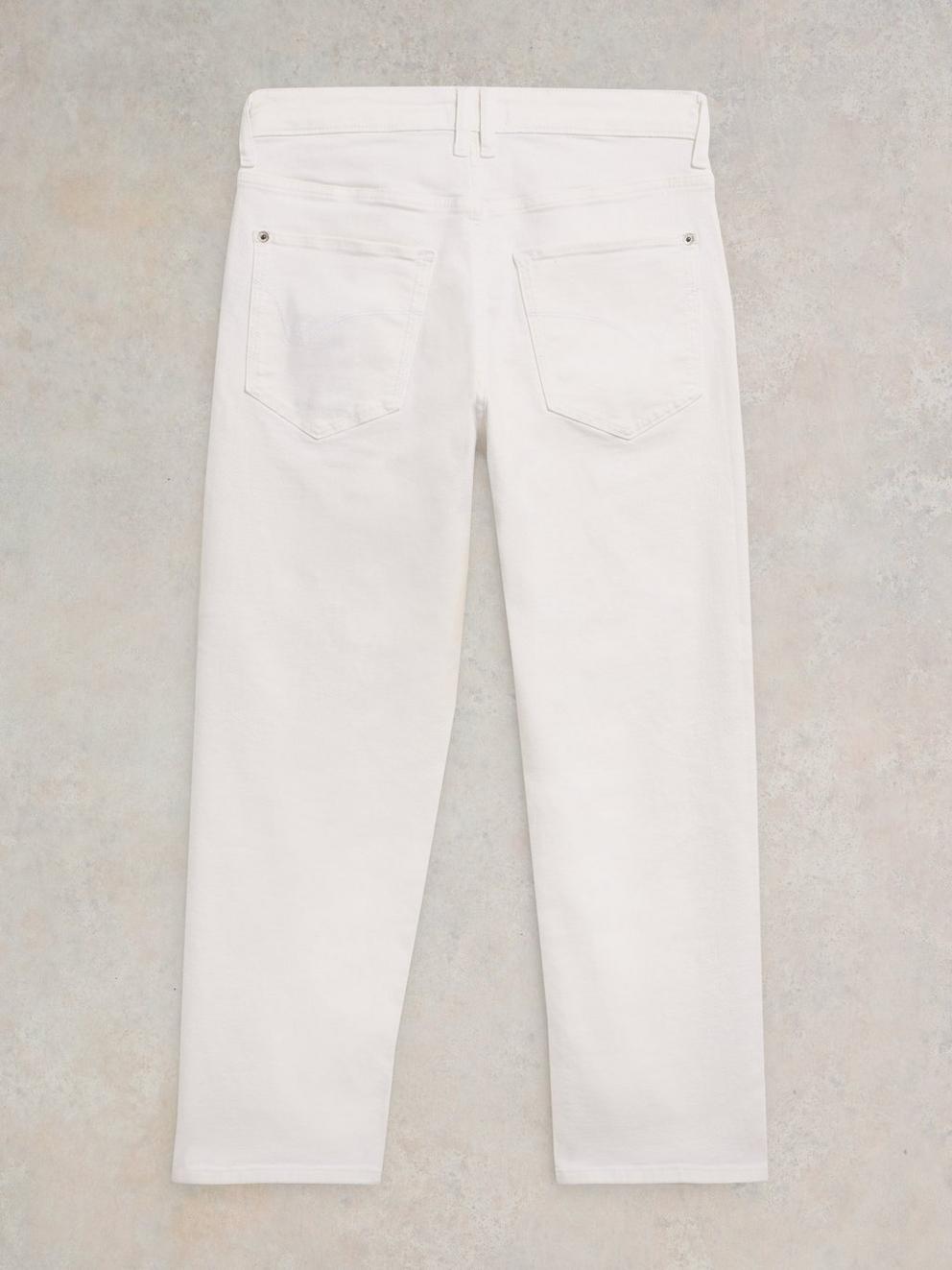 Blake Straight Jean Cropped in NAT WHITE - FLAT BACK