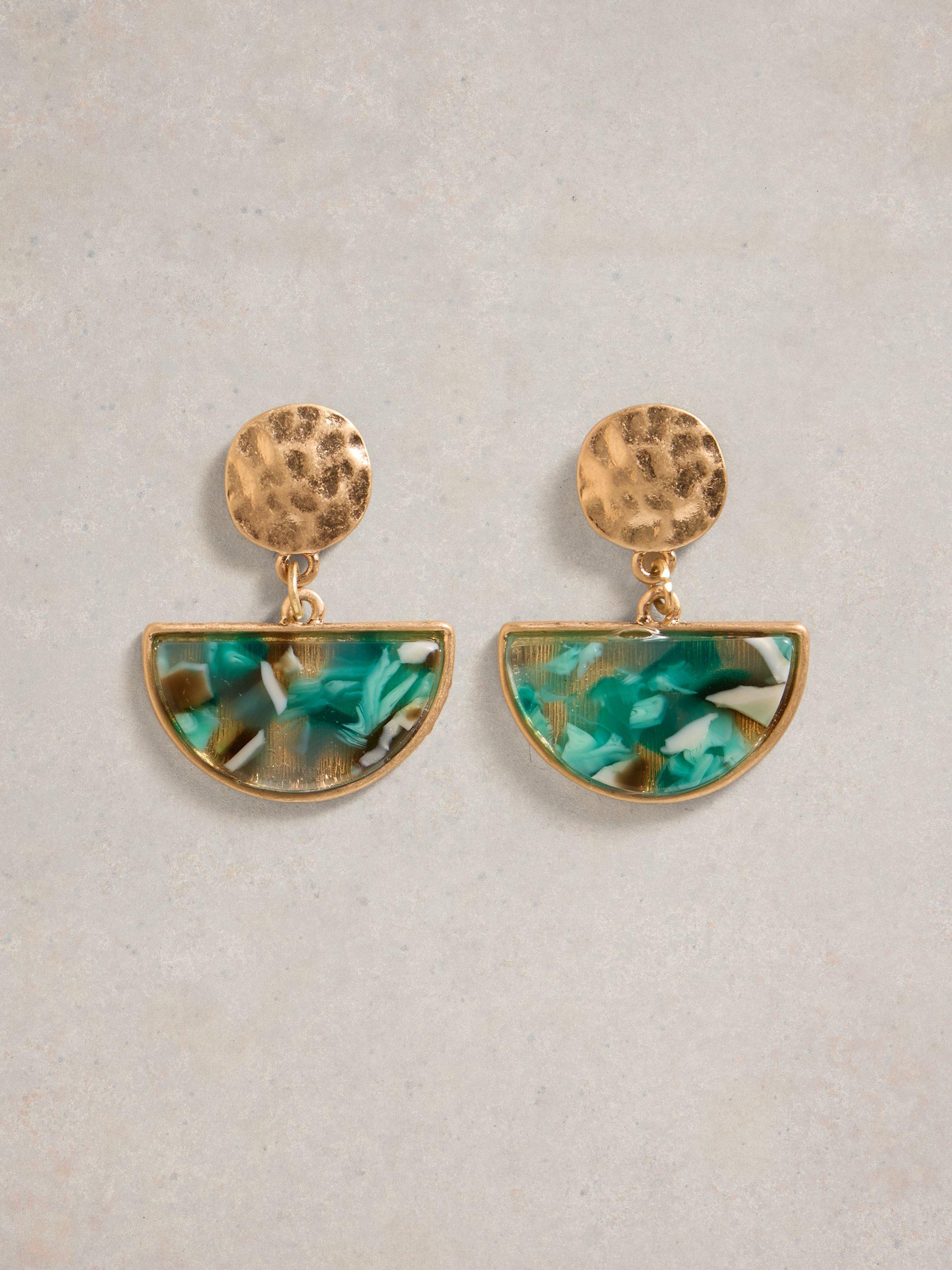 Resin Mosaic Drop Earring