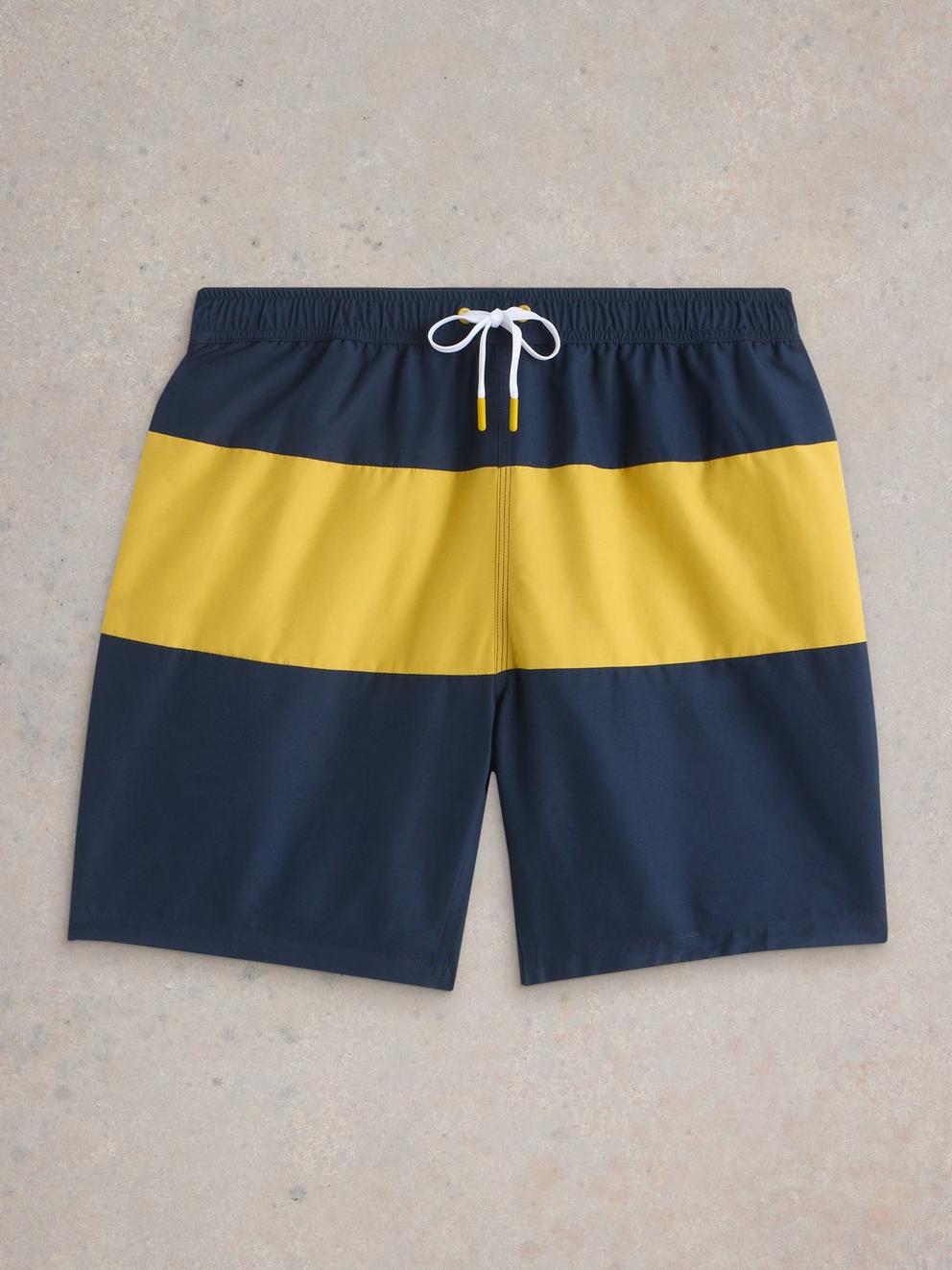 Colourblock Volley Swimshort  in NAVY MULTI - FLAT FRONT