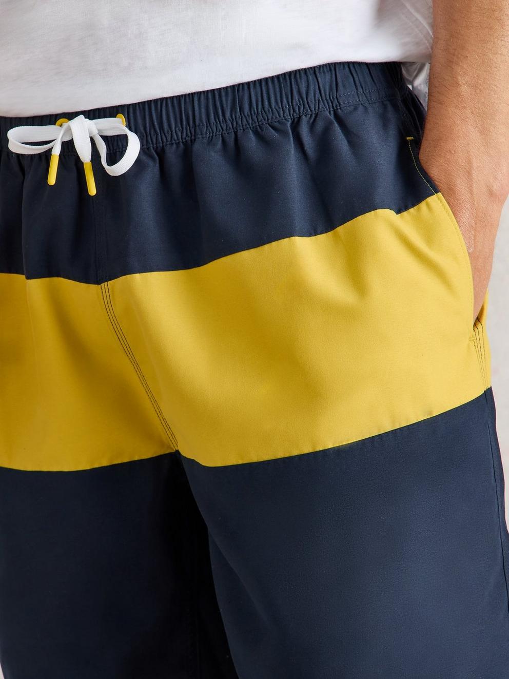 Colourblock Volley Swimshort  in NAVY MULTI - MODEL DETAIL