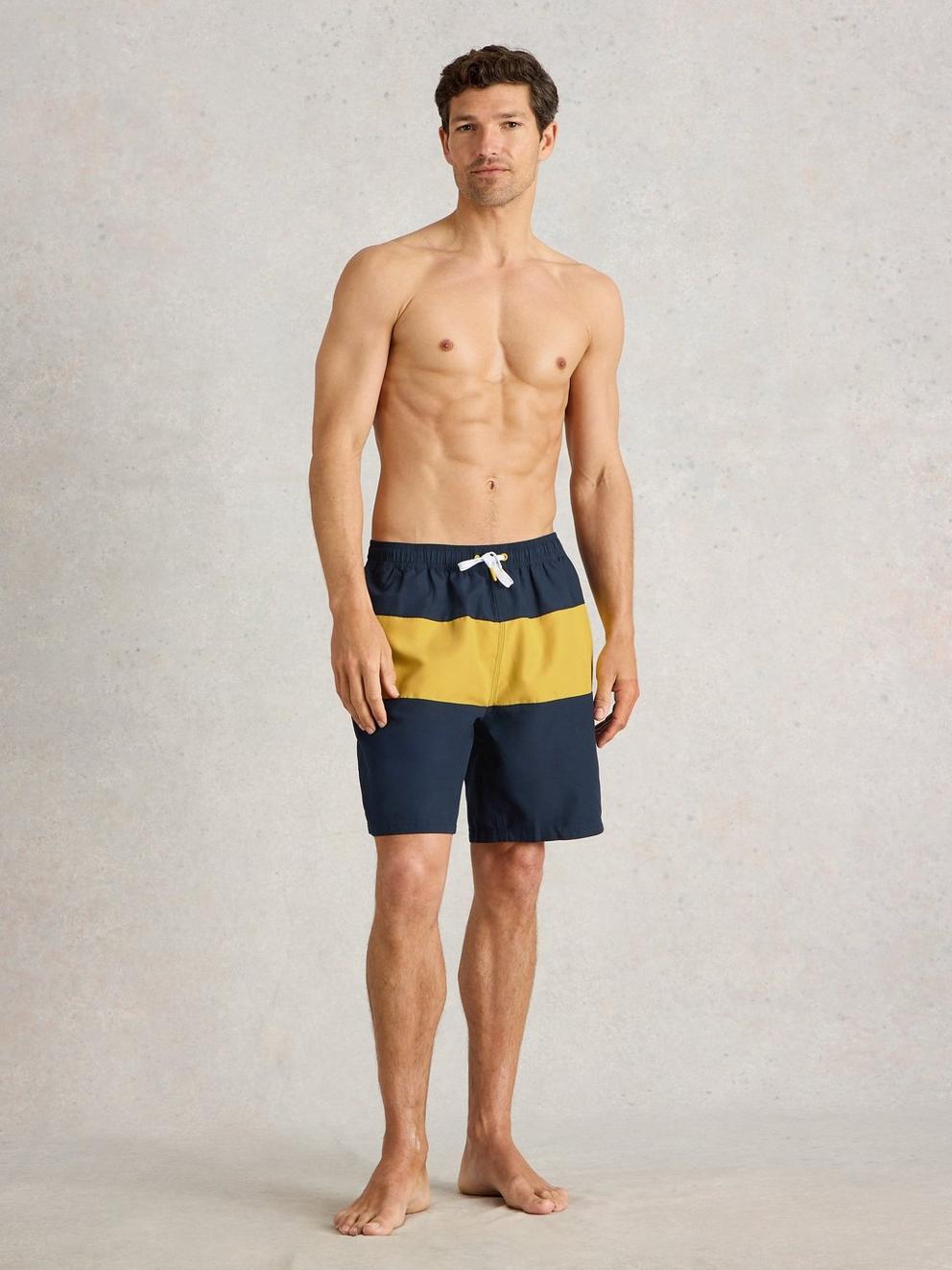 Colourblock Volley Swimshort  in NAVY MULTI - MODEL FRONT