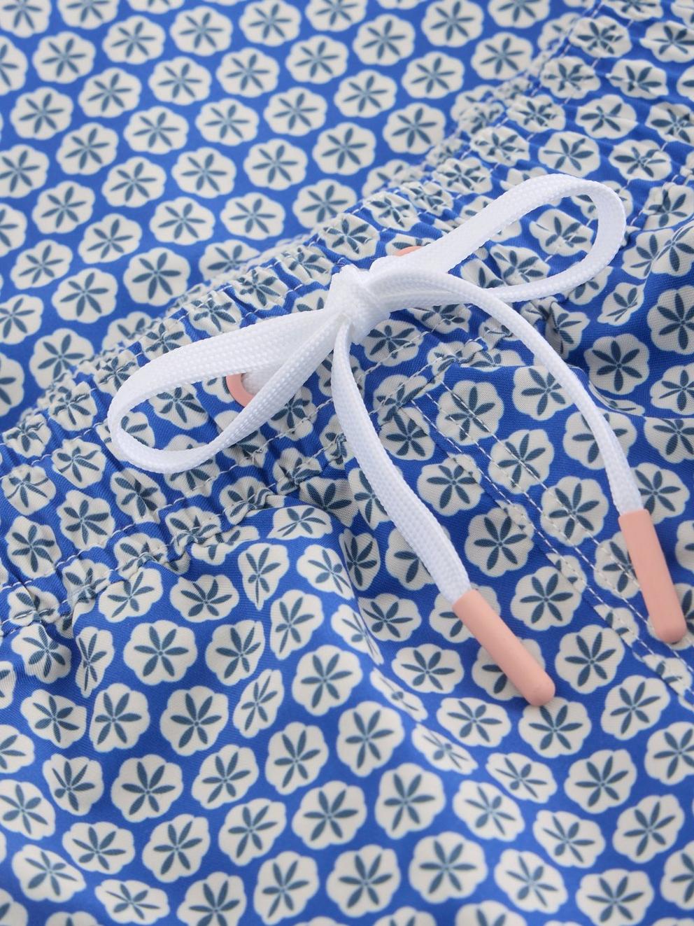 Geo Print Volley Swimshort in BLUE PR - FLAT DETAIL