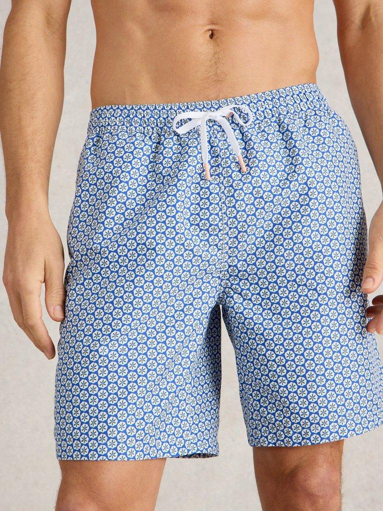 Geo Print Volley Swimshort in BLUE PR - LIFESTYLE