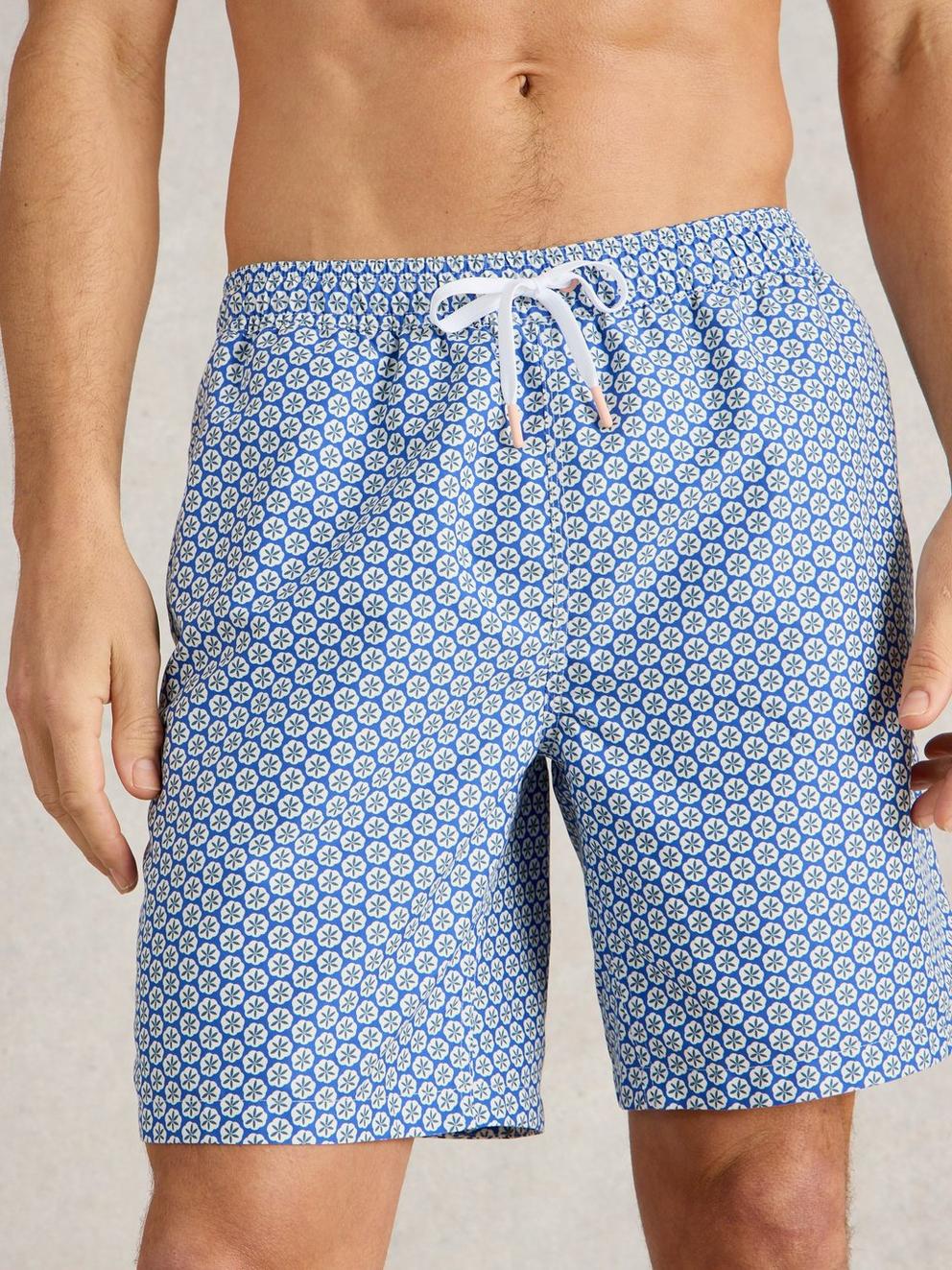 Geo Print Volley Swimshort in BLUE PR - LIFESTYLE
