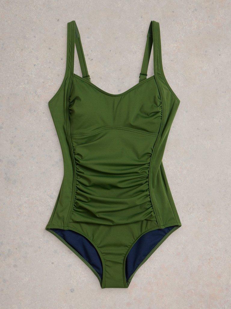 Splash Control One Piece Swimsuit in KHAKI GRN - FLAT FRONT