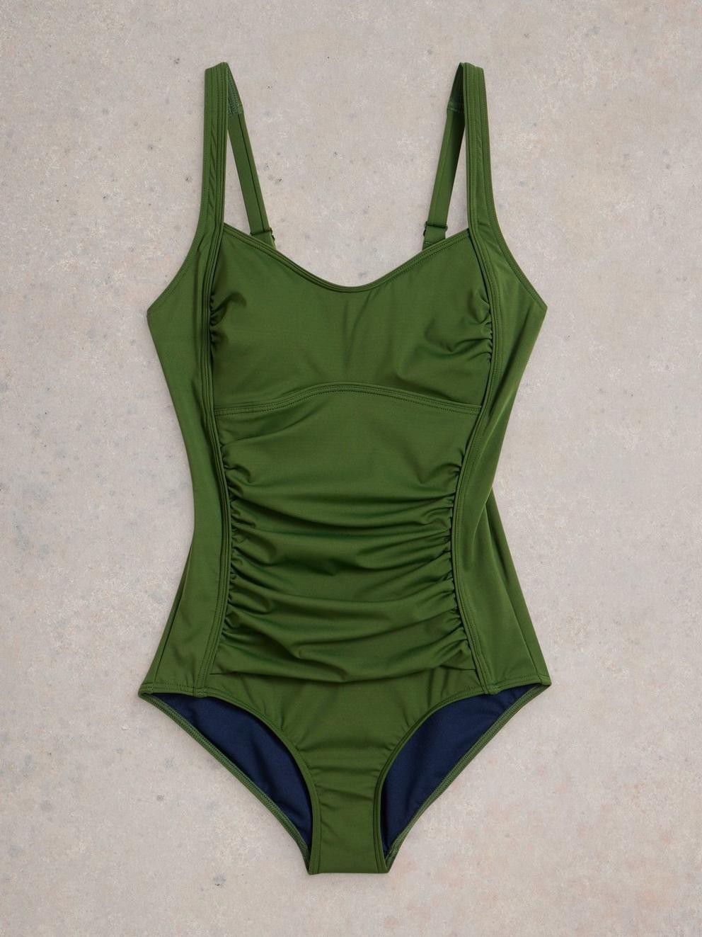 Splash Control One Piece Swimsuit in KHAKI GRN - FLAT FRONT