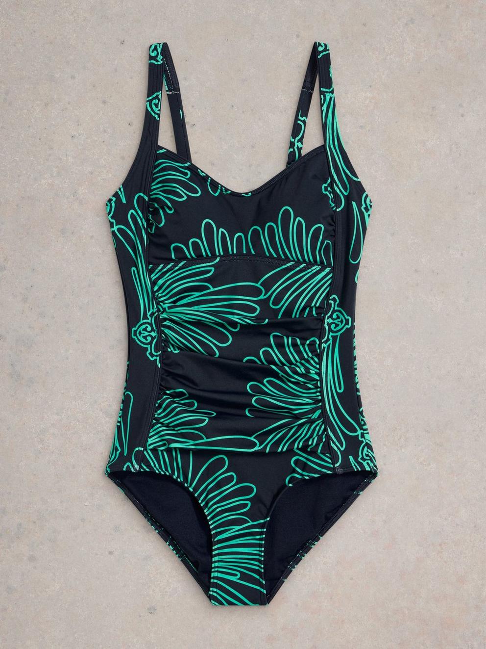 Splash Control One Piece Swimsuit in NAVY MULTI - FLAT FRONT