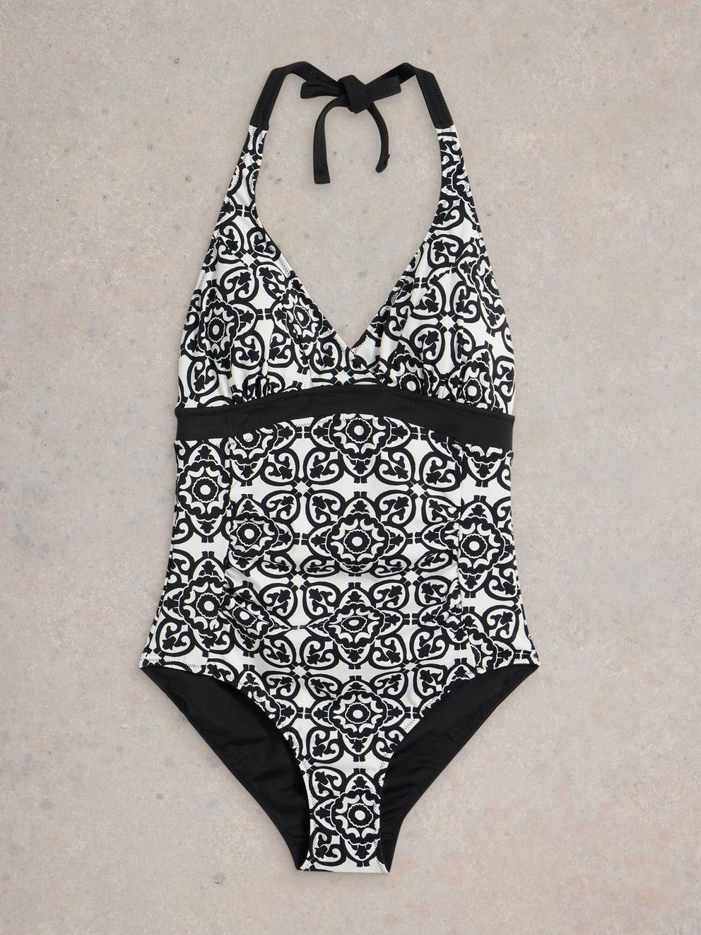 Reversible Sunshine Swimsuit in BLK MLT - FLAT FRONT