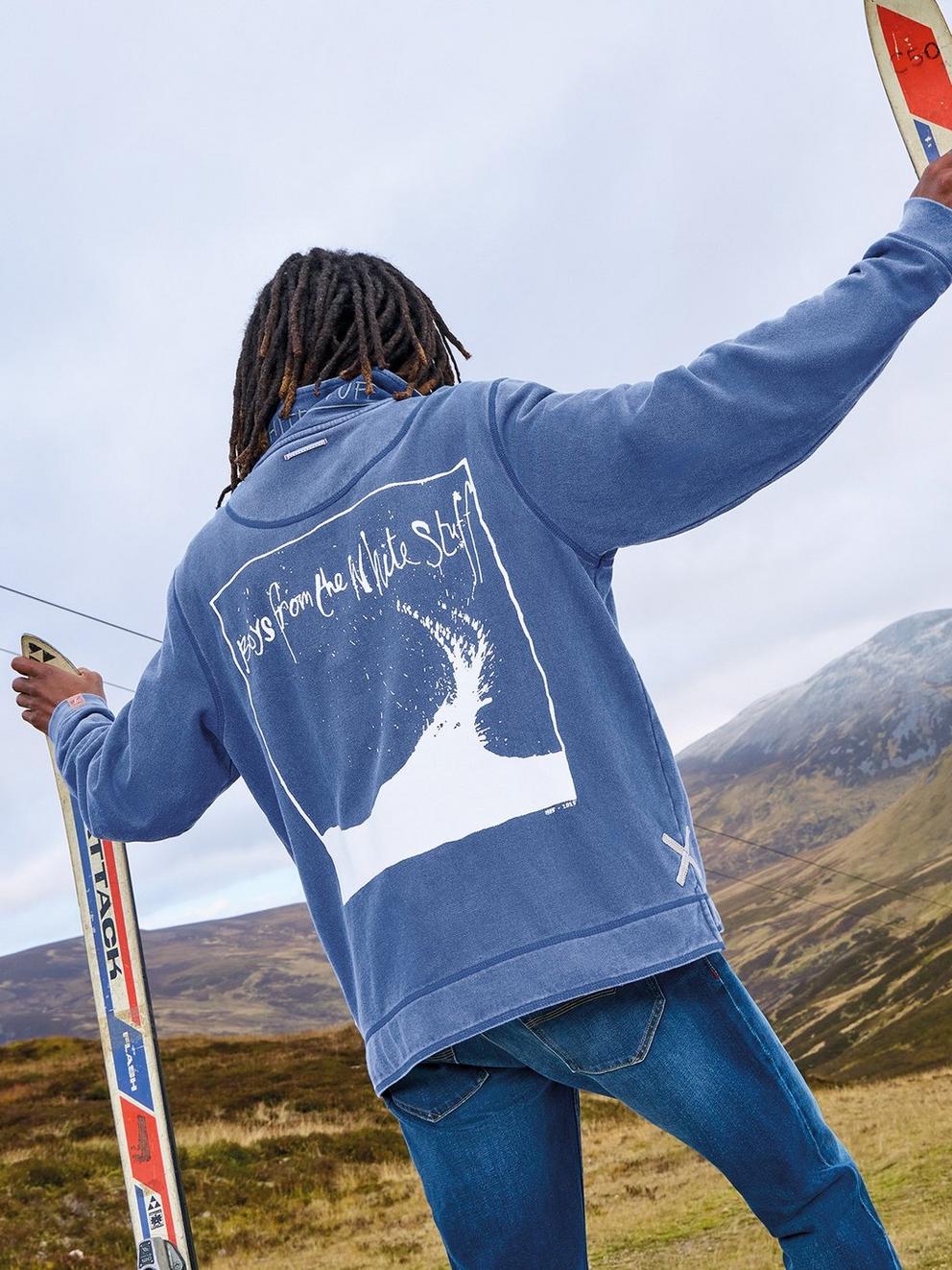 Rewind Half Zip Sweat in BLUE PR - LIFESTYLE