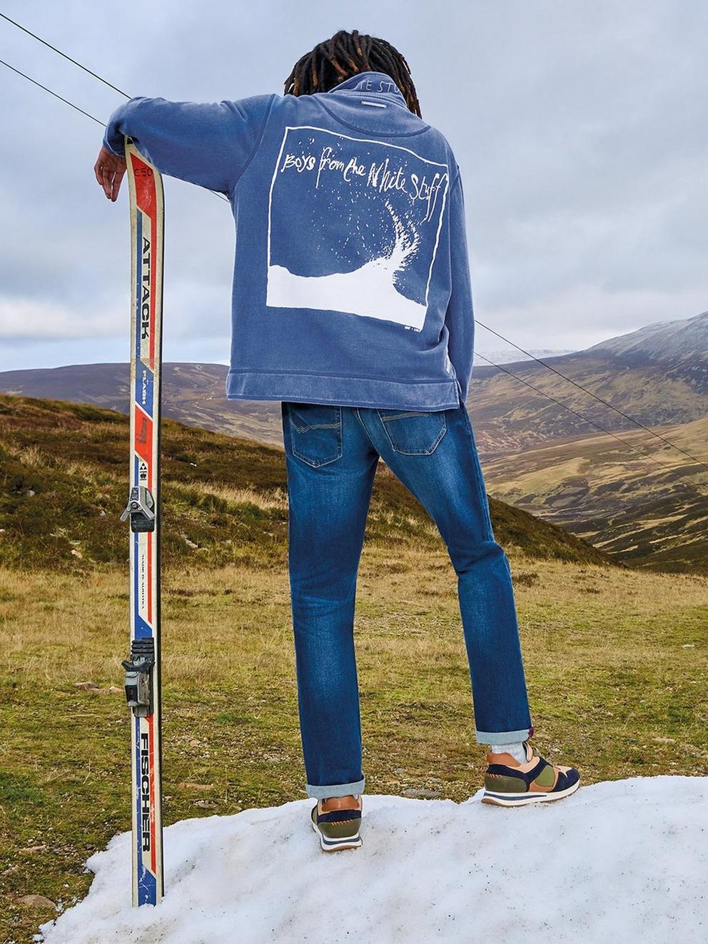 Rewind Half Zip Sweat in BLUE PR - MIXED