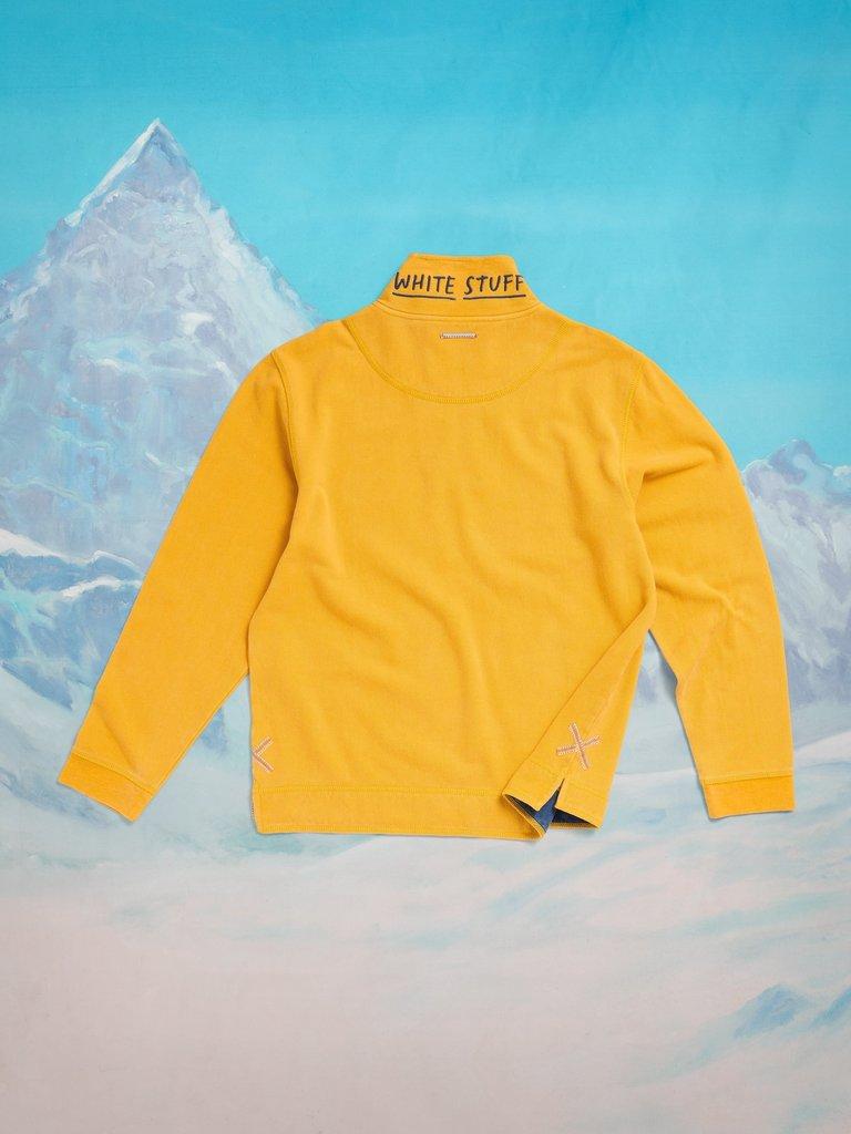Rewind Half Zip Sweat in DP YELLOW - FLAT BACK