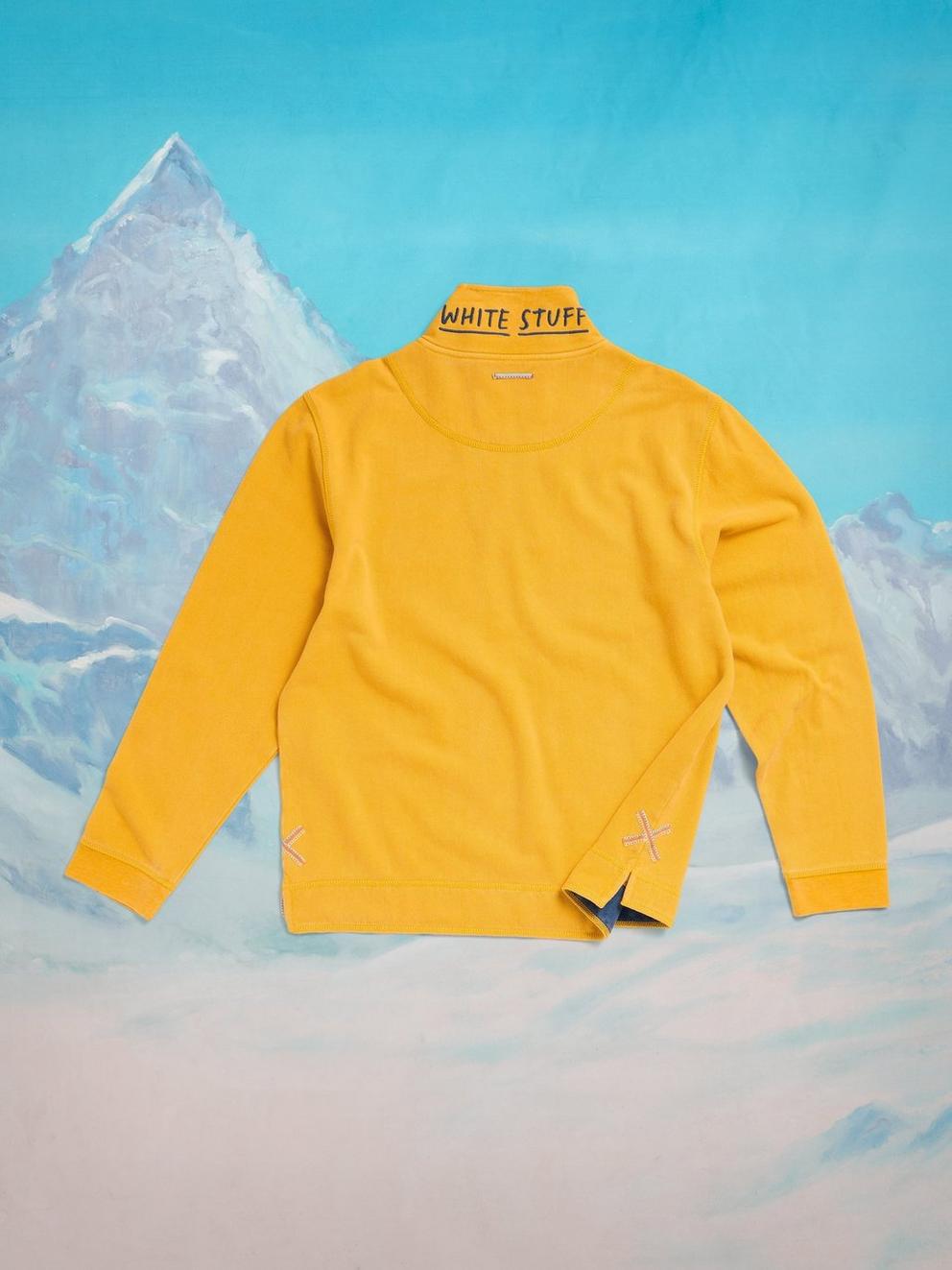 Rewind Half Zip Sweat in DP YELLOW - FLAT BACK