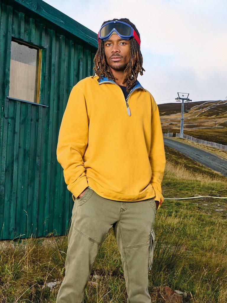 Rewind Half Zip Sweat in DP YELLOW - LIFESTYLE