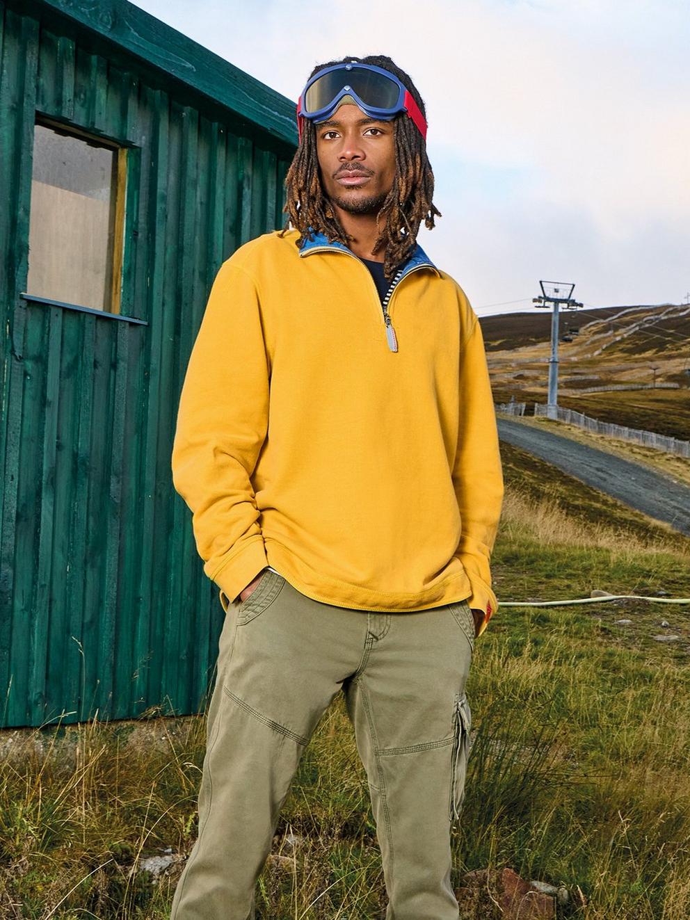 Rewind Half Zip Sweat in DP YELLOW - LIFESTYLE