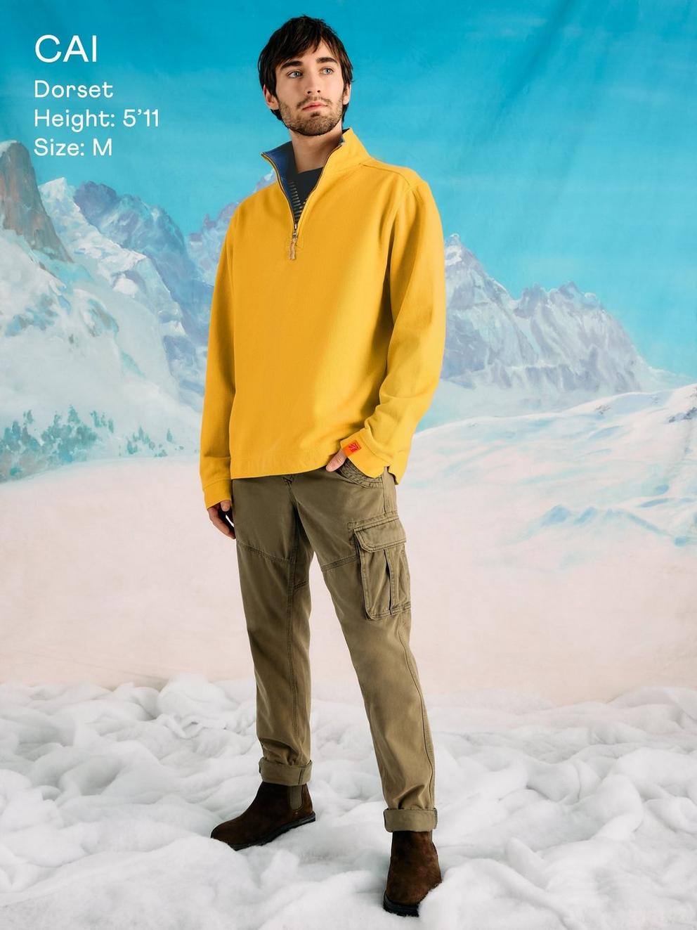 Rewind Half Zip Sweat in DP YELLOW - MIXED