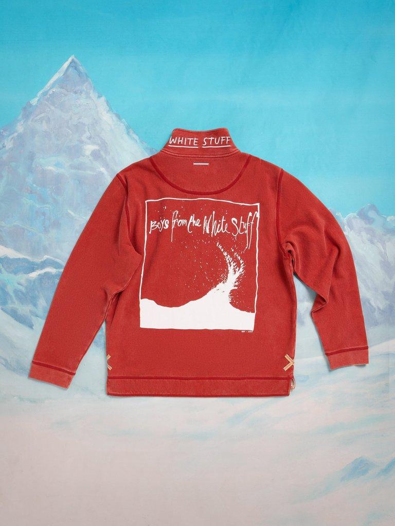 Rewind Half Zip Sweat in RED PR - FLAT FRONT