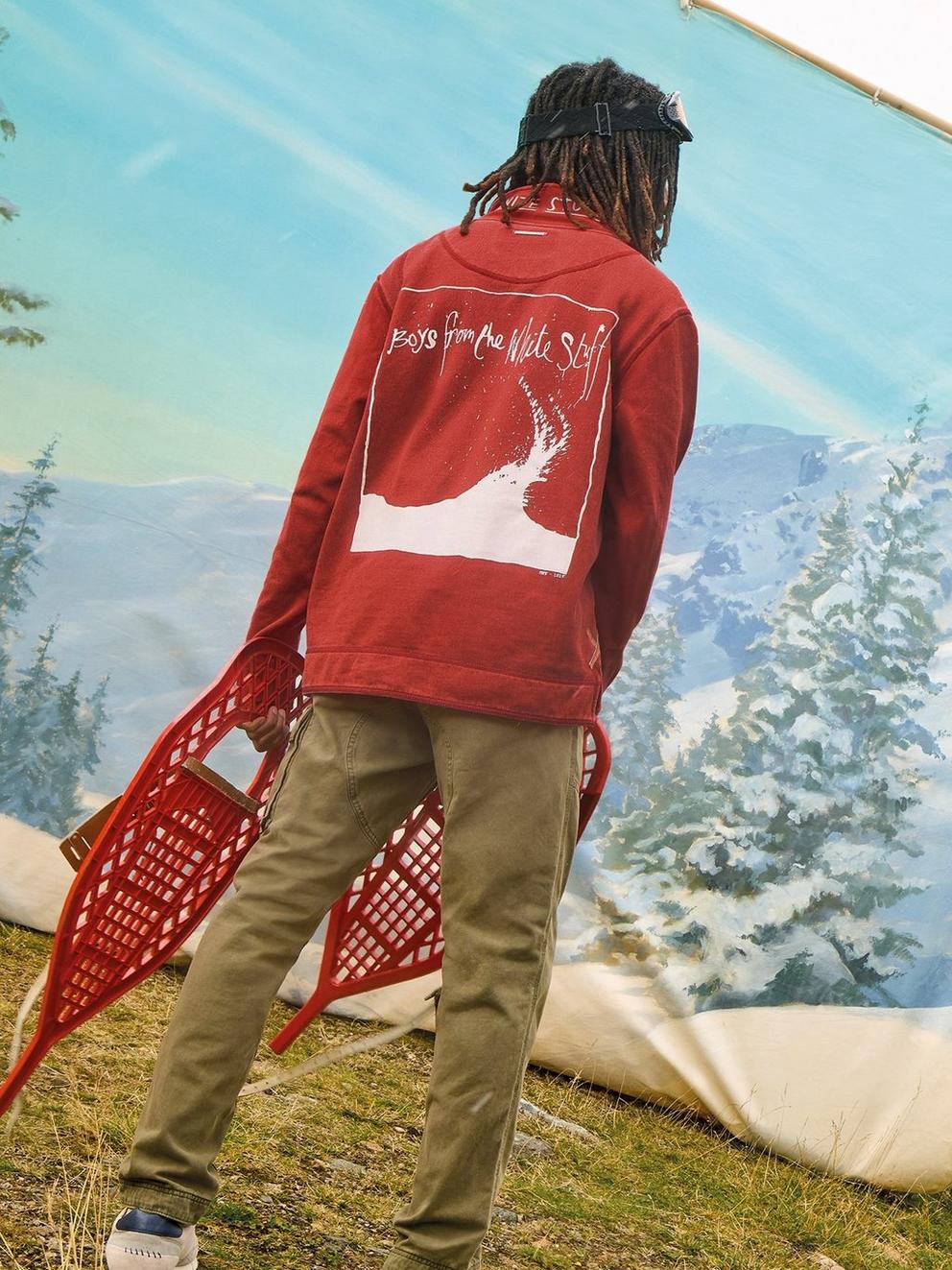 Rewind Half Zip Sweat in RED PR - LIFESTYLE