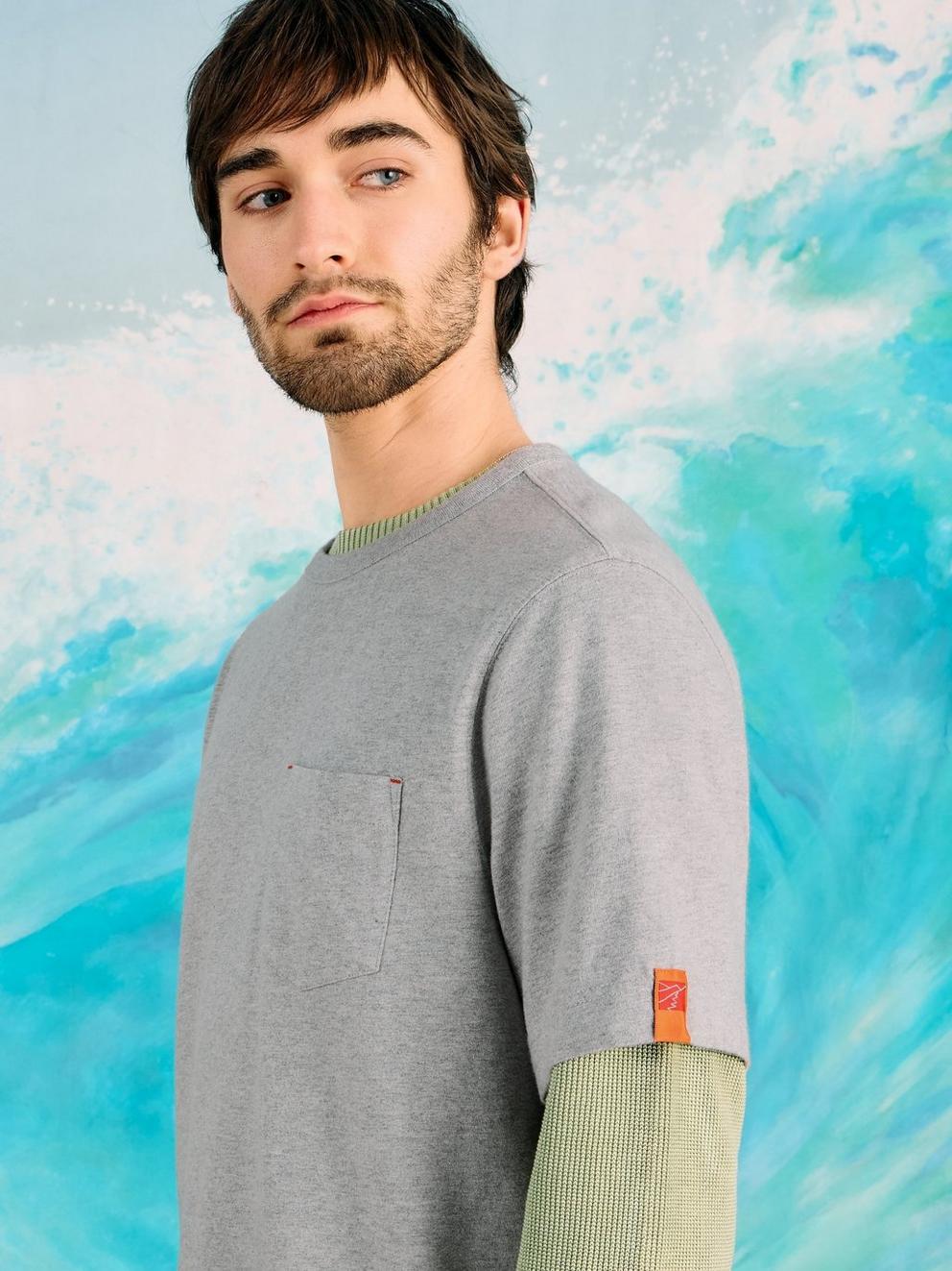 Rewind Graphic Tee in GREY PR - MODEL DETAIL